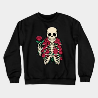 Romantic Rose Skeleton by Tobe Fonseca Crewneck Sweatshirt